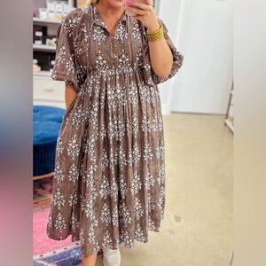 Clara the Label brown Lentil Maxi Dress